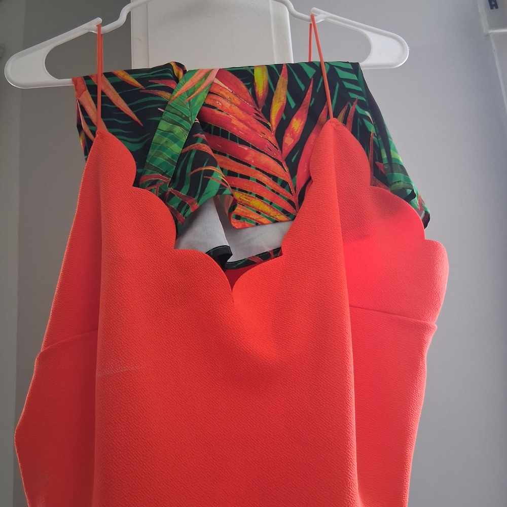 Orange Scalloped Dress
